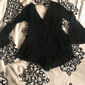 Sexy short black romper.